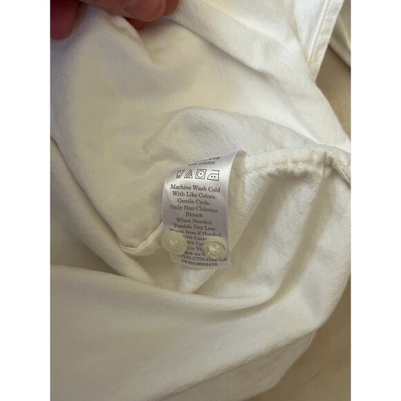 Everlane White Cotton Oxford Button-Down Shirt Size 4 - Picture 4 of 4